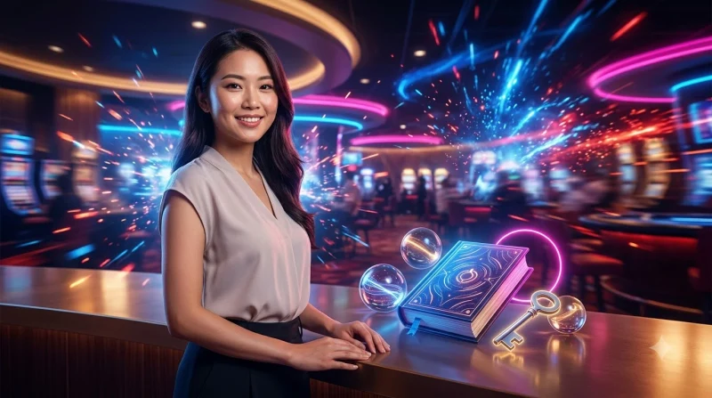 Bàn baccarat ALO789 với lá bài và ánh sáng vàng sang trọng