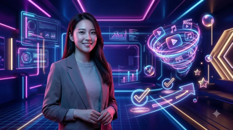Illustration minh họa cánh cửa ánh sáng dẫn vào thế giới giải trí trực tuyến.
