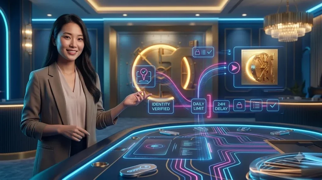 Minh họa lá chắn bảo mật kỹ thuật số ánh sáng xanh